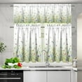 thumbnail image 2 of 3 Pieces Fashion Indoor Decorations Kitchen Curtains and Valances Set Rod Pocket Tier Curtains for Living Room Bedroom Bathroom, Butterfly Floral Printed, 2 of 5