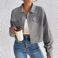 thumbnail image 2 of Aellinatey Women's Corduroy Autumn and Winter Button Long Sleeve Jacket, 2 of 8