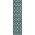 thumbnail image 1 of Unique Loom Tapis en Treillis Extérieur 2' x 8' Runner Sarcelle/gris, 1 of 1