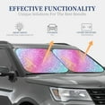 thumbnail image 4 of Xecao Fun Rainbow Pink for Foldable Car Sun Shades (2-Pack) offer sun protection with an easy-fold design for convenient windshield shading., 4 of 7