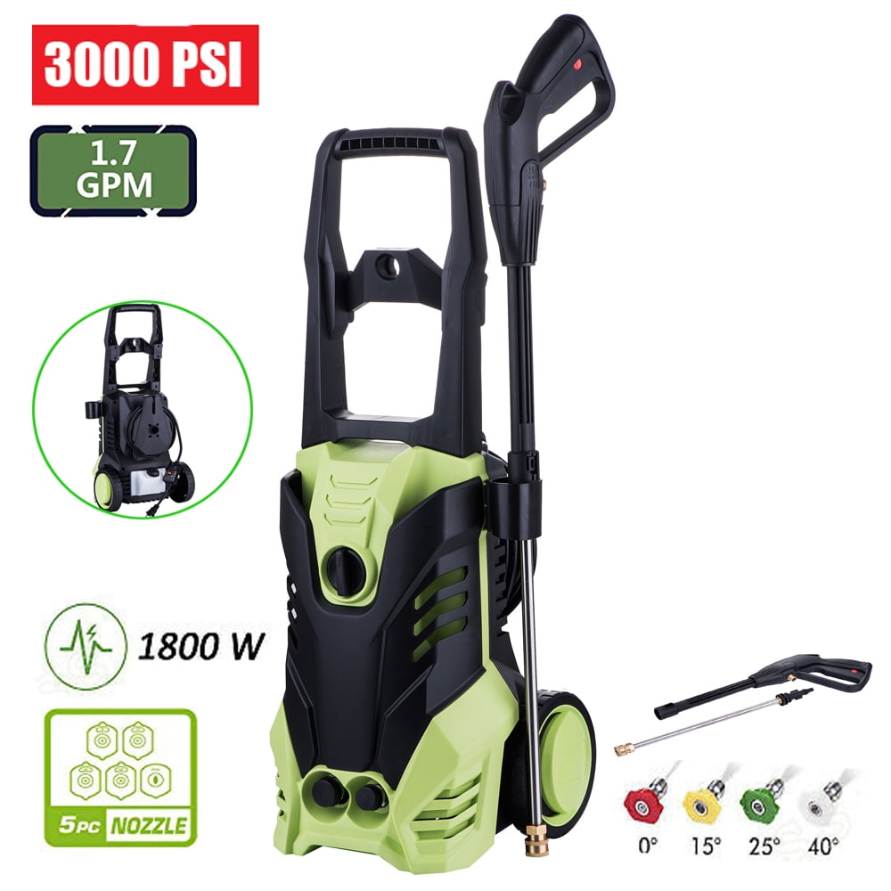 Homdox Electric Pressure Washer 3500PSI 1800W Power Washer with Hose Reel Professional Washer Cleaner Machine with 4 Interchangeable Nozzles Green 2.6GPM High Pressure Washer 