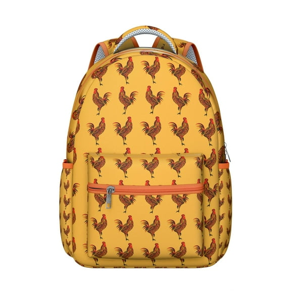 "Chicken-Themed School Bag - Lightweight & Waterproof Backpack for Students, Roomy Bookbag for College, Trendy Design for Back to School Season"