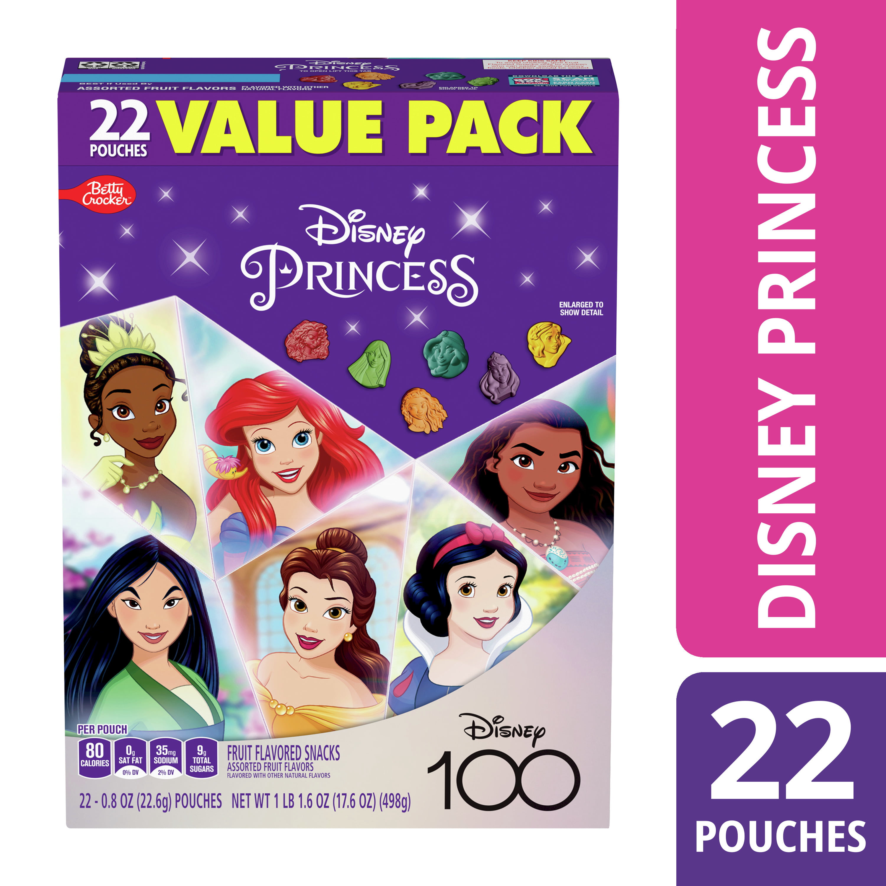 Disney Princess Fruit Flavored Snacks, Treat Value Pack, 22 ct