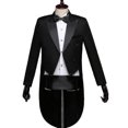 thumbnail image 1 of Conjunto de pantalones de traje de esmoquin de frac para hombre, traje de pantalón de esmoquin para hombre con pajarita, 1 of 4