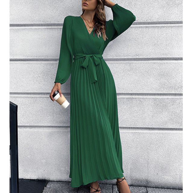 Vestido largo plisado en forma de A, vestido largo para mujer, ropa para mujer, vestido plisado en forma de A, optimizado para la excelencia