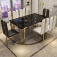 thumbnail image 3 of Light Luxury Dining Set 6 Chairs With Modern Table For Large Apartment Home Furniture Exotic Accessories High-End Restaurant My Lux Decor Round, 3 of 12