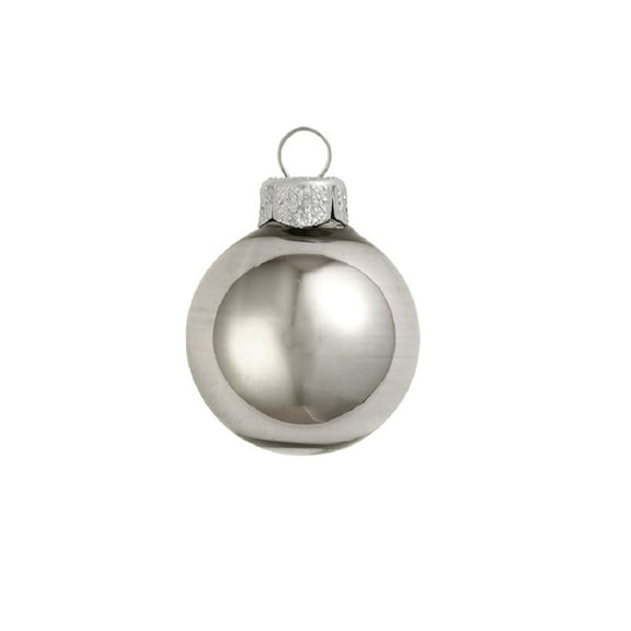 Whitehurst Shiny Finish Glass Christmas Ball Ornaments - 4" (100mm) - Silver Smoke - 6ct