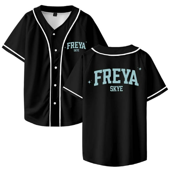 Freya Skye Merch Baseball Jersey Shirt V-Neck Women Men Short Sleeve Streetwear Clothes