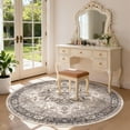 thumbnail image 4 of Toyoso 6x6 Round Washable Area Rug Persian Oriental Traditional Grey Brown Circle Carpet Pet Friendly Non Slip For Home Office Desk Dining Area Apartment, 4 of 8