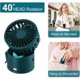 thumbnail image 3 of Mini USB Hand Fan, USB Rechargeable with 3 Adjustable Speeds Portable Fan, for Home Office and Travel（GREEN）, 3 of 5