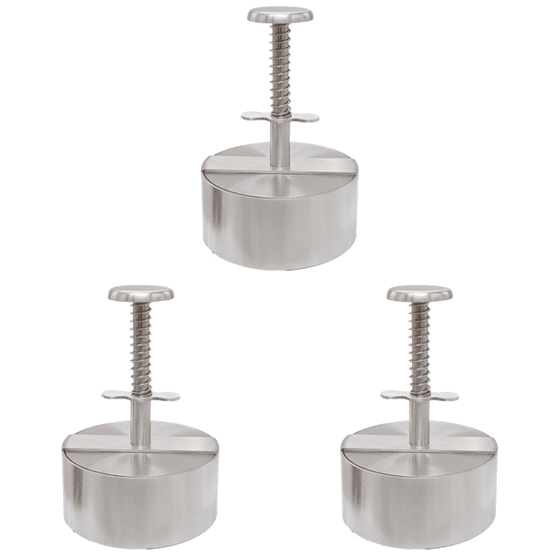 Patty Molde redondo para hacer accesorios de herramientas de cocina de acero inoxidable (11 cm) 3 piezas