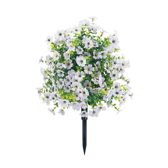 Yonrjhukm Artificial Flowers Garden Stake, Faux Shrubs with Ground Spikes, Durable Outdoor Decoration for Porch, Patio, Wedding, Party, and Garden Accessories