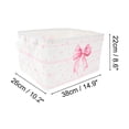 thumbnail image 3 of Unique Bargains 1 Pc Storage Basket with Handles Bow Print Gift Basket 14.9"x10.2"x8.6" Light Pink White, 3 of 6