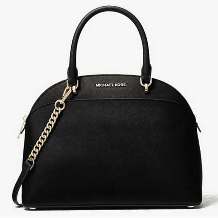 Michael Kors Emmy Large Cindy Dome Satchel Bag Black Saffiano Michael Kors Emmy Large Cindy Dome Satchel Bag Black Saffiano