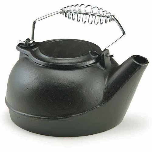 US Stove 3Quart Black Solid Cast Iron Tea Kettle