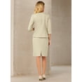 thumbnail image 5 of DARING DIVA Women's 2 Pieces Blazer and Skirt Work Business Outfits XL Beige, 5 of 7