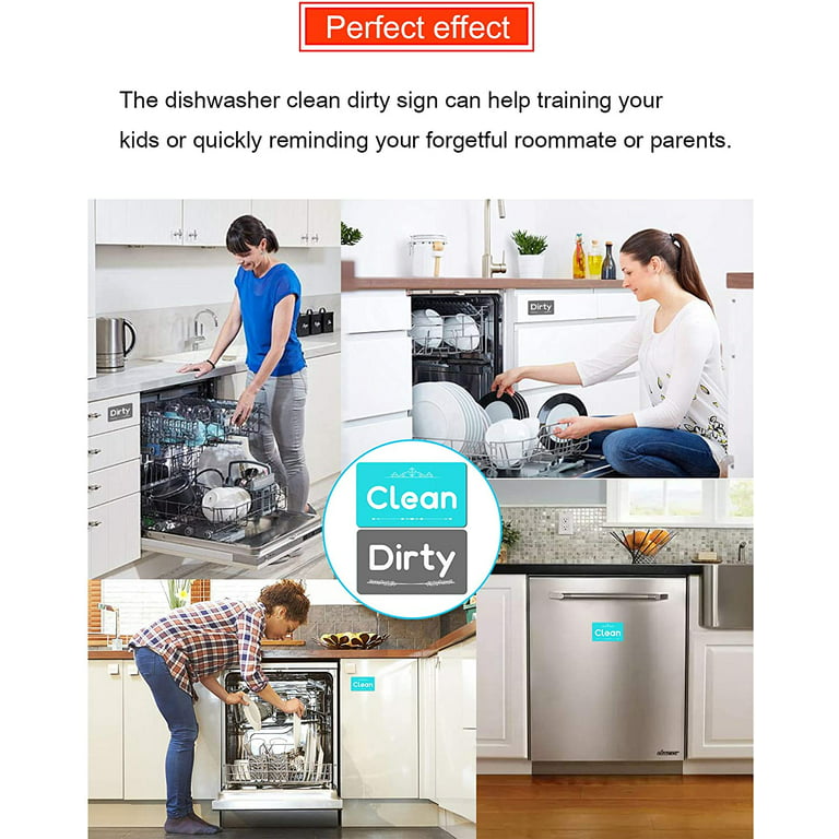 Reversible Double Sided Clean Dirty Dishwasher Magnet Flip Sign Super  Strong Durable, Waterproof Reversible Dishwasher Magnet Minimalist 