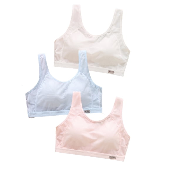 ‌LYMAYTER Teens Training Bras Girls 10-16Y Solid Color Wire-Free Bras Comfort Light Support Bras M-4XL