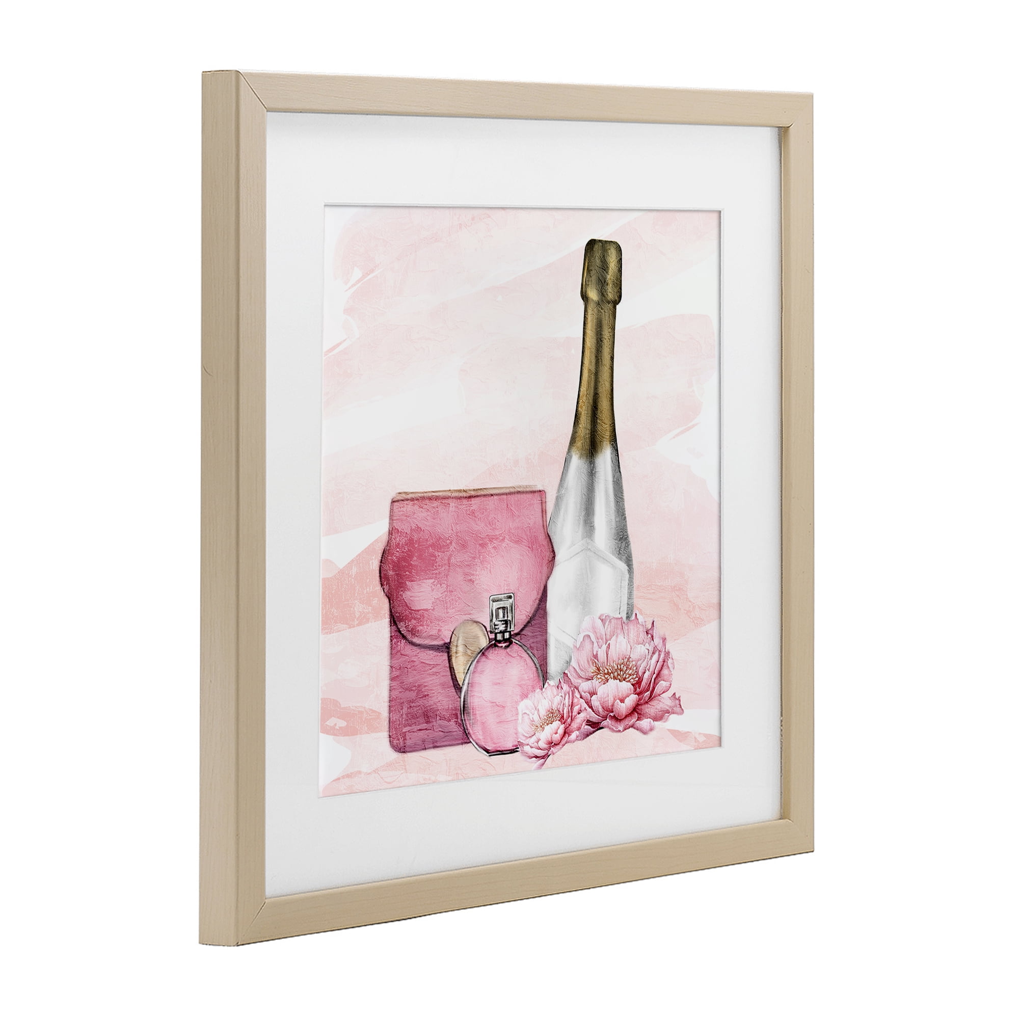 Stupell Industries Glam Time Champagne Birch Framed Print Under Glass, design by Kim Allen
