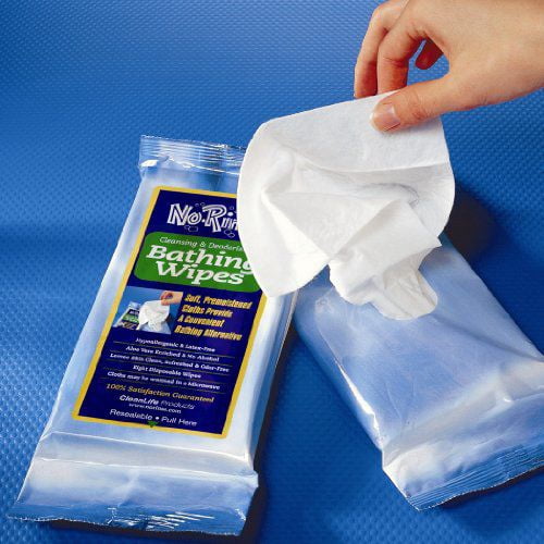 Cleanlife Products No-rinse Bathing Wipes Alcohol-Free 8 x 8 Inch , 4 Packs of 8 Wipes (32 Count)
