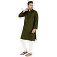 thumbnail image 3 of Atasi Indian Mens 2 Piece Kurta Pajama Set Henley NeckÂ&nbsp;Casual Long Kurta, 3 of 7