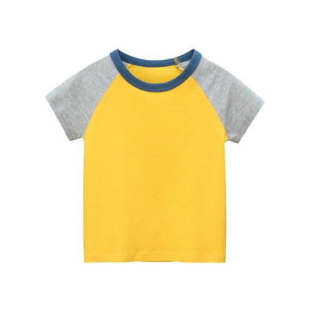 

Hunpta Toddler Kids Girls Boys Short Sleeve Basic Color Block T Shirt Casual Tees Shirt Tops Solid Color