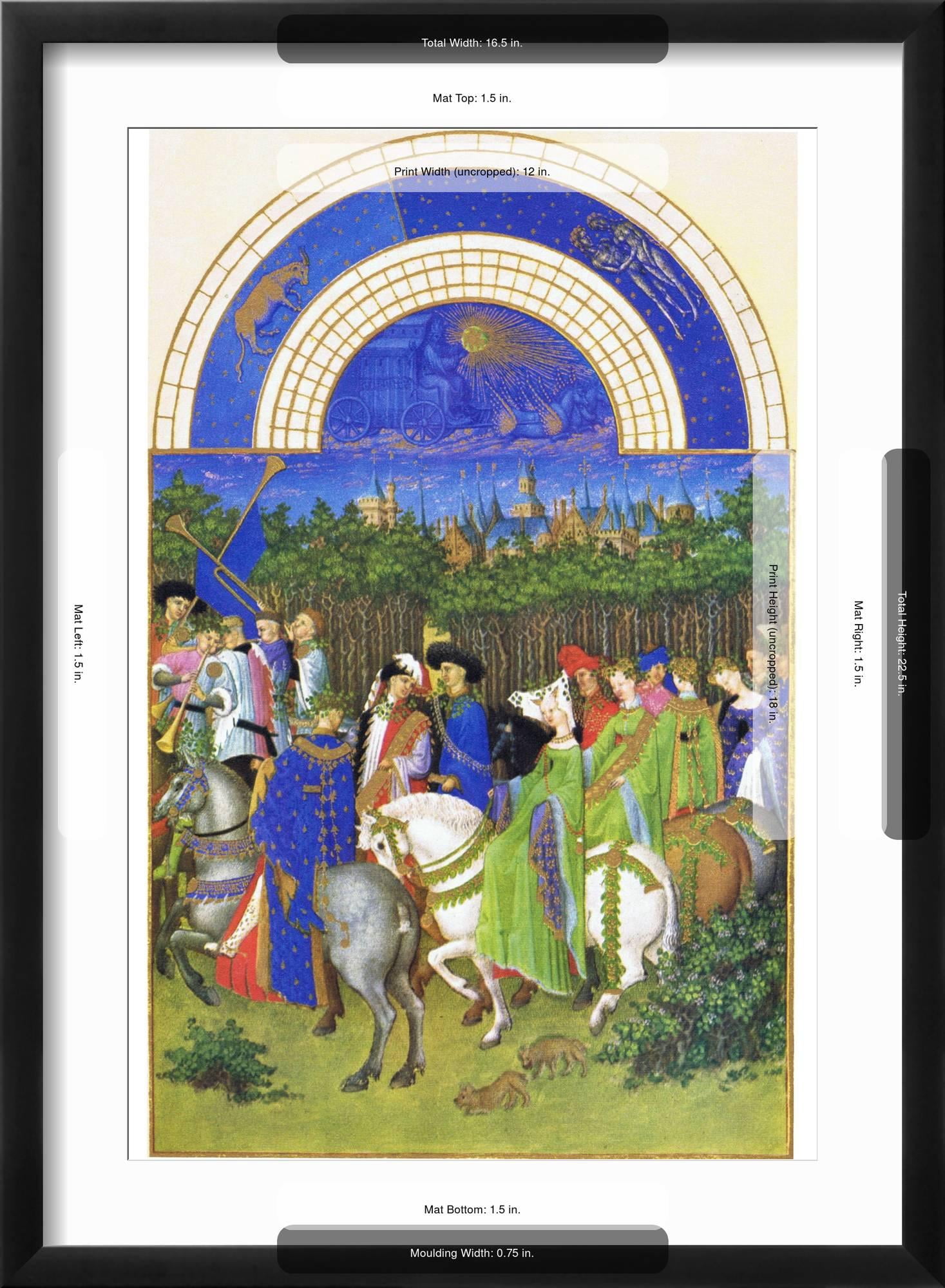 Le Tres Riches Heures Du Duc De Berry - May Framed Art Print by Paul Herman & Jean Limbourg, 12" x 18", Sold by Art.com