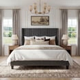 thumbnail image 1 of GUNAITO Queen Bed Frames with 50.8" Tall Headboard Upholstered Bed Frame, Wooden Platform No Box Spring Needed Noise Free Easy Assembly Light Grey, 1 of 10