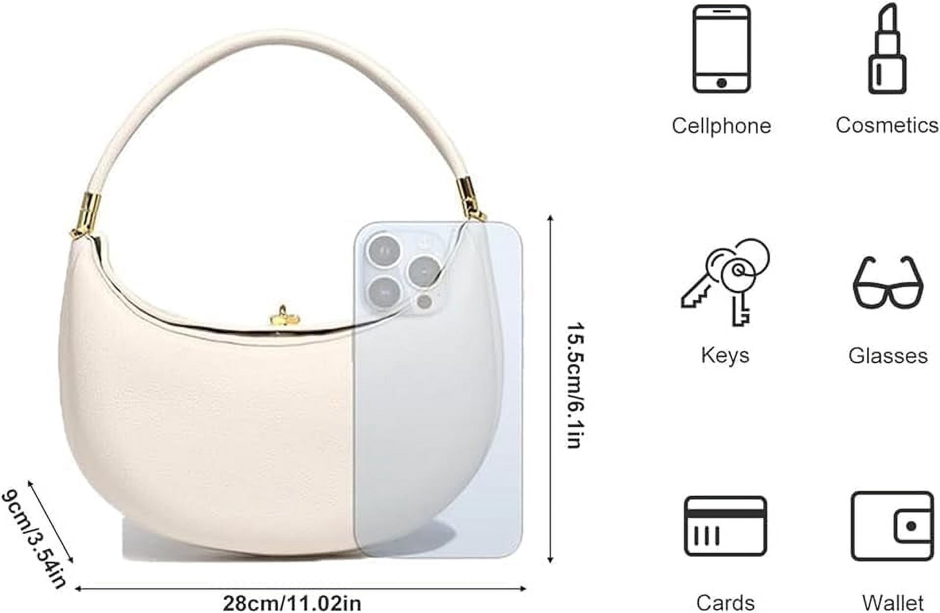PU Leather Crescent Bag Crossbody Purses for Women Luna Bag 4 In 1 Cute Shoulder Bag Half Moon Bag Hobo Clutch Purse