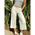 thumbnail image 5 of LMLYSoH Women’s Wide Leg Capri Pants Fold Over Waist Loose Cropped Pants, 5 of 8