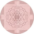 thumbnail image 1 of Ahgly Company Tapis Rond Lavable en Machine Intérieur Transitionnel Rose Gomme à Bulles Rose, 4 Pieds Rond, 1 of 7