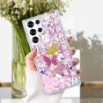 thumbnail image 2 of Compatible with Samsung Galaxy S24 Plus Bling Diamond Case Luxury Glitter Shiny Sparkly 3D Butterfly Flower Crystal Rhinestones Phone Case for Women Girly Slim Shockproof Phone Cover, Pink, 2 of 12