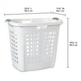 thumbnail image 2 of Sterilite Ultra Easy Carry Plastic Laundry Basket Hamper, White (8 Pack), 2 of 7