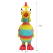 Vibrant Life Playful Buddy Tie Dye Chicken Dog Toy, Chew Level 2, with Squeaker.
