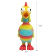 Vibrant Life Playful Buddy Tie Dye Chicken Dog Toy, Chew Level 2, with Squeaker.