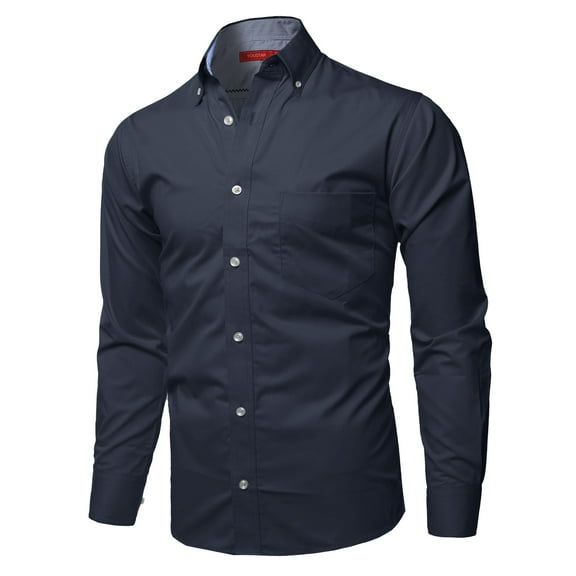 FashionOutfit Men's Cotton Based Casual Formal Stylish Long Sleeves Button Down Shirt