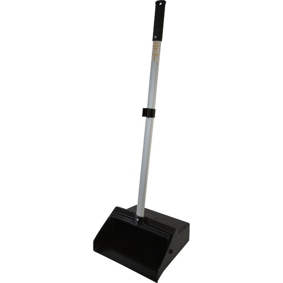 Janico 1085 Commercial Lobby Dustpan Upright, Aluminum Handle, 37 Length, Black — Residential Use, Standard Application