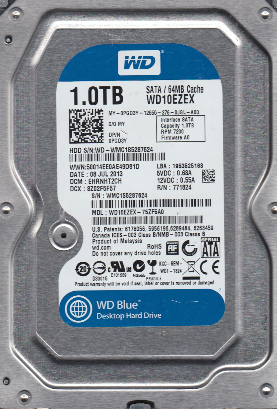 WD WD2500BPVT【正常】15884h Western Digital WD2500BEVT-22ZCT0 - 250GB 5.4K RPM SATA 2.5