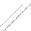 Precious Stars CH-0351-200 20 in. 14K White Gold 2.7 mm Regular Concave Cuban Chain