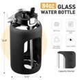 thumbnail image 2 of Botella de agua WINSA de vidrio de 2,5 litros con mango de acero inoxidable, color negro, 2 of 7