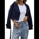 thumbnail image 2 of Gabardina Corta con Solapa y Doble Botonadura para Mujer Azul Marino S, 2 of 10