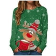 thumbnail image 2 of Christmas Reindeer Sweatshirts for Women 2025 Long Sleeve Crewneck Snowflake Cute Deer Graphic Sweatshirt Pullover Tops, 2 of 5