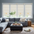 thumbnail image 5 of Keego No Drill No Tool Motorized Zebra Shades Blinds Remote Control Dual Layer Roller Shades Blackout Window Treatment - Sand, 38"W x 72"H, 5 of 8