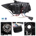 thumbnail image 2 of AKKON - For BMW E82 E88 1 Series Sport Coupe Halogen Type Black Bezel Dual LED Projector Headlights Lamps Pair, 2 of 7
