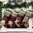 thumbnail image 5 of Medias navideñas con patrón de alce clásico, tela no tejida, accesorios de fotografía, medias para chimenea, decoración de árboles, 5 of 5
