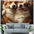 thumbnail image 4 of BCIIG Dogs Hugging Tapestry Wall Hanging Unique Style Graphic Tapestries Home Wall Decor Art for Living Room Bedroom Apartment Farmhouse Dorm 40x30inch, 4 of 6