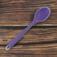 thumbnail image 3 of Silicone Dinner Spoon Long Handle Restaurant Kitchen Dessert Shop Purple, 3 of 7