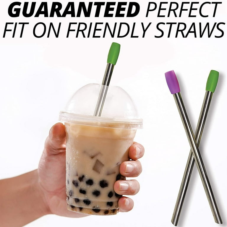 Friendly Straw 10 Pack Metal Straw Covers, Silicone Tips for .25 Wide Stainless  Steel Metal Straws (Assorted Colors) 