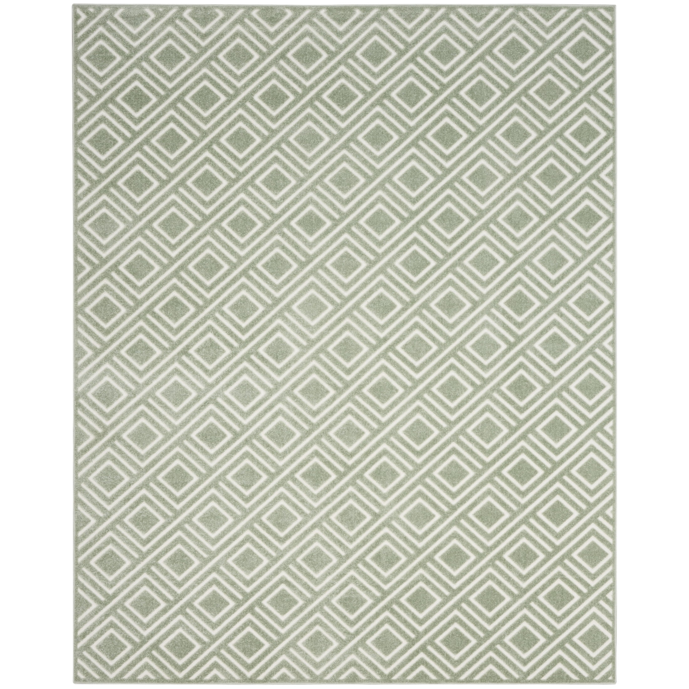 Nourison Care Free 7'10" x 9'10" Green Modern Indoor Rug