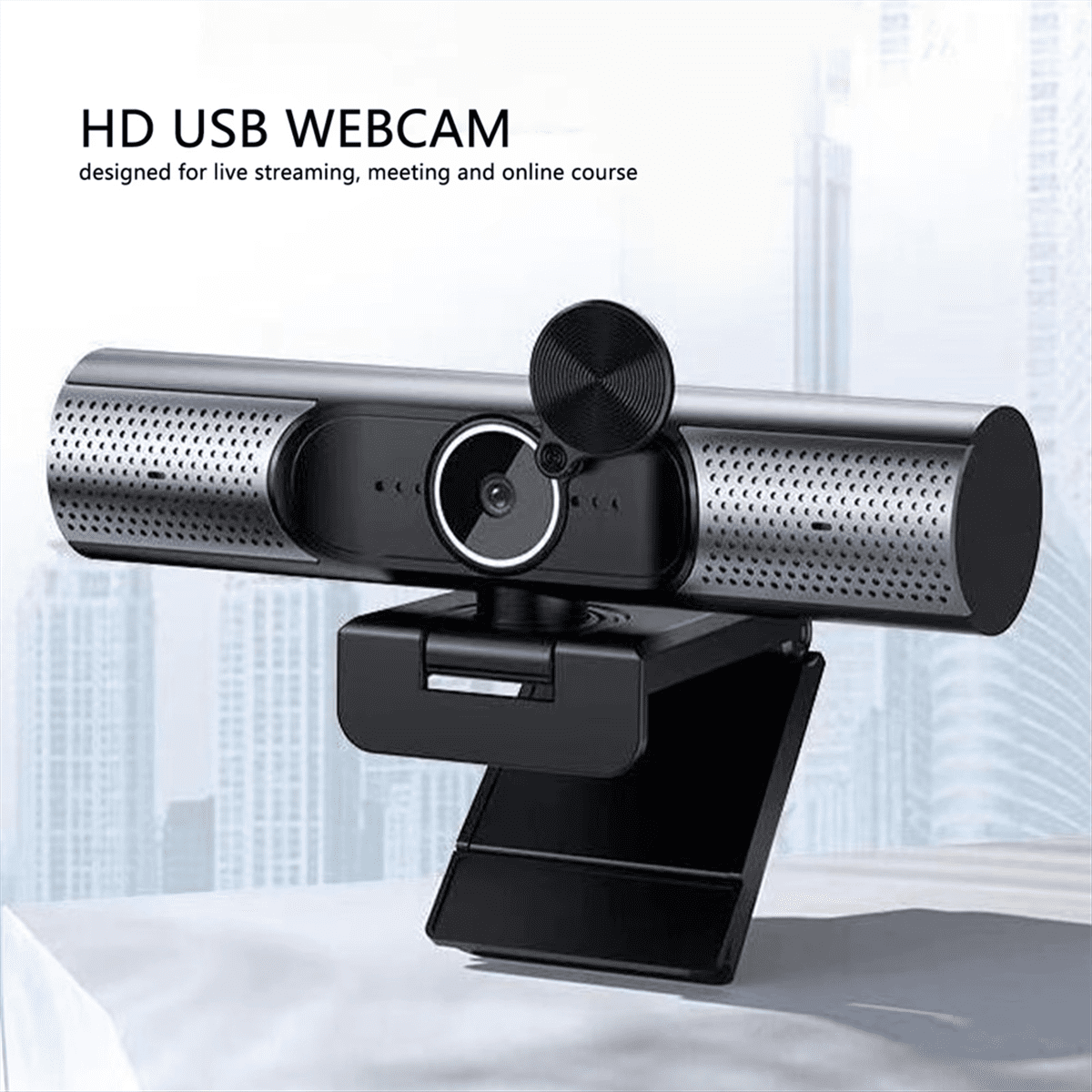 Web Cam USB Webcam 1080P Auto Focusing HiFi Speaker Noise Reduction Mic PC Camera for Desktop Laptop Video Chat